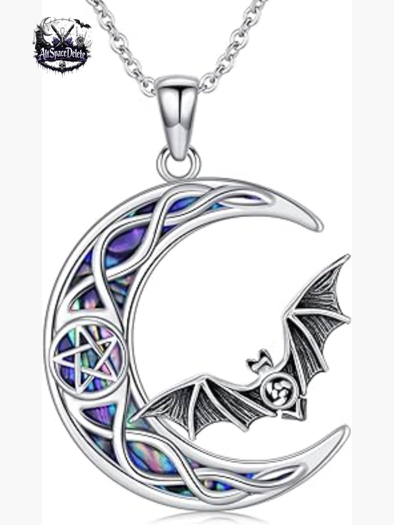 925 Sterling Silver Abalone Pentagram Pendant Necklace Gothic Jewelry
